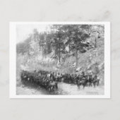 Militaire Mannen in rijen op foto van Horseback Briefkaart (Voorkant)