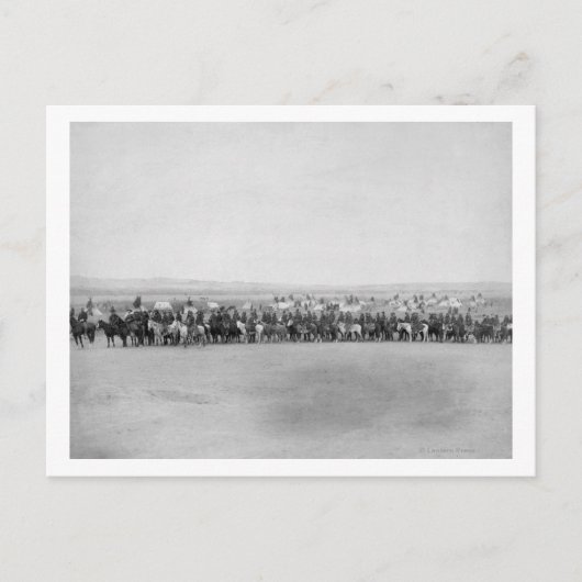 Militaire Mannen met 70 Lakota Indische scouts Briefkaart (Voorkant)