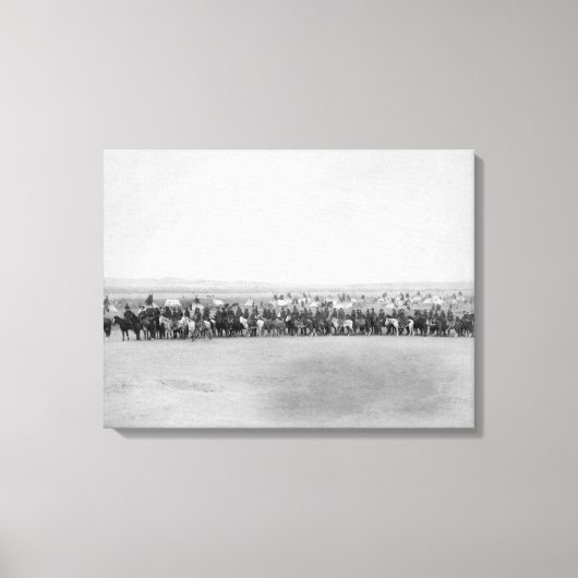 Militaire Mannen met 70 Lakota Indische scouts Canvas Afdruk (Voorkant)