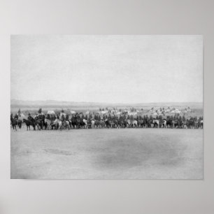 Militaire Mannen met 70 Lakota Indische scouts Poster
