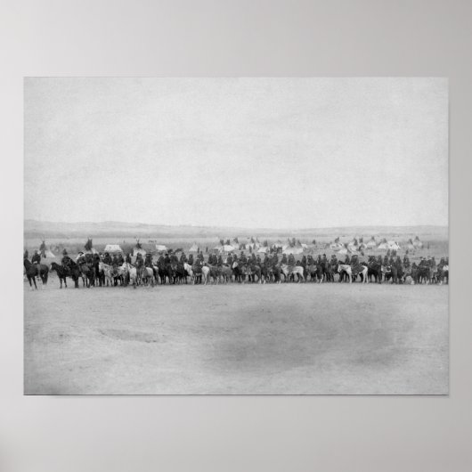 Militaire Mannen met 70 Lakota Indische scouts Poster (Voorkant)