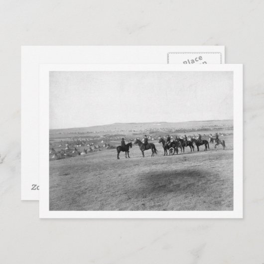 Militaire Mannen Survey of an Distant Lakota Camp Briefkaart (Voorkant / Achterkant)