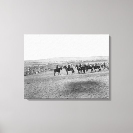 Militaire Mannen Survey of an Distant Lakota Camp Canvas Afdruk (Voorkant)