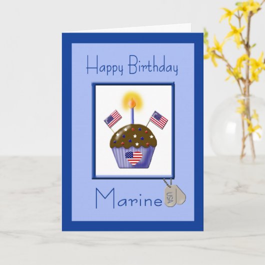 Militaire Marine Verjaardag Kaart (Gele Bloem)