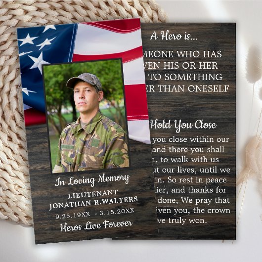 Militaire Memorial Fallen Soldier Prayer Kaart