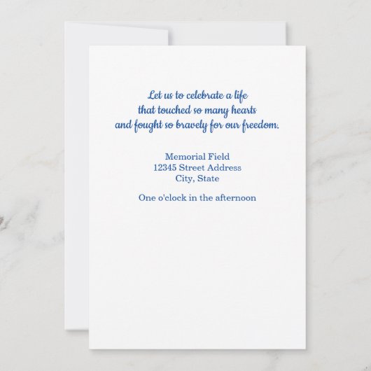 Militaire Memorial Service Uitnodiging Sterren Str (Achterkant)