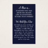 Militaire Memorial Soldaat USA Flag Prayer Kaart (Achterkant)