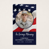 Militaire Memorial Soldaat USA Flag Prayer Kaart (Voorkant)