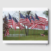 Militaire Memorial voor Amerikaanse vlaggen en kru Gastenboek (Achterkant)