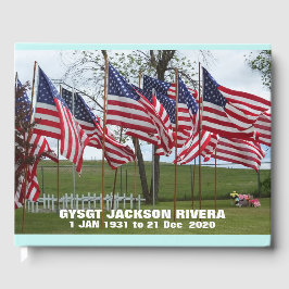 Militaire Memorial voor vlaggen en kruisingen Gastenboek