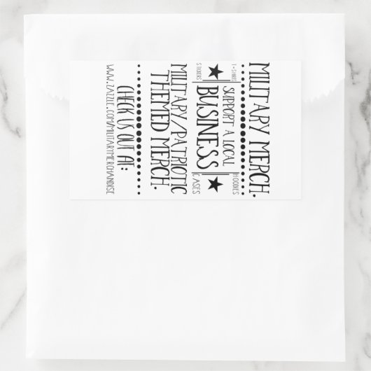 Militaire Merch. Advertentie Sticker (Tas)