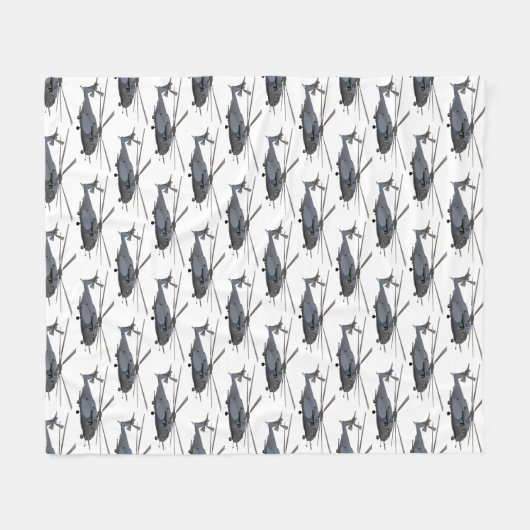 Militaire MH-53-helikopter Fleece Deken (Voorkant (Horizontaal))