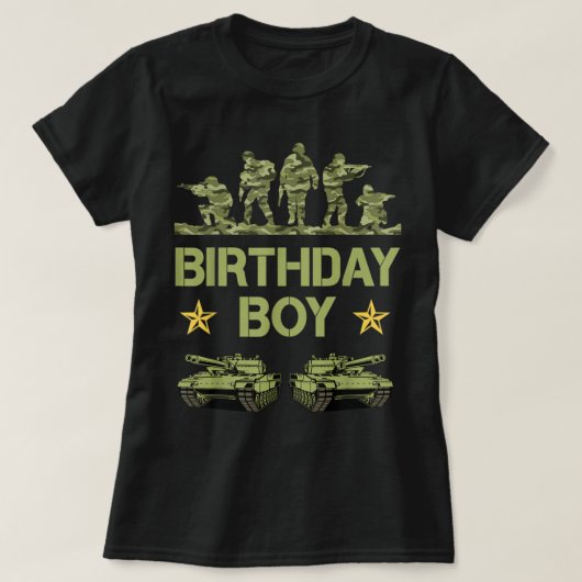 Militaire militaire Camo Birthday B T-shirt (Design voorkant)