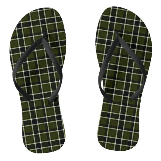 Militaire moderne camouflage Tartan Khaki patroon Teenslippers (Voetbed)