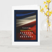 Militaire moeder - Amerikaanse vlag en gedicht Moe Kaart (Gele Bloem)