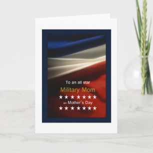 Militaire moeder - Amerikaanse vlag en gedicht Moe Kaart