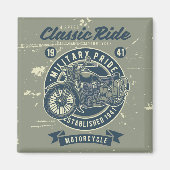  Militaire Motorfiets Magnet (Voorkant)