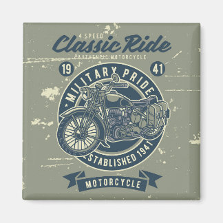 Militaire Motorfiets Magnet