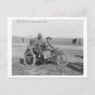 Militaire motorfiets met Pistool van sidecar en ma Briefkaart