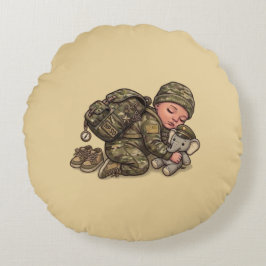 Militaire Nieuwe Rekruut Baby Ronde Kussen
