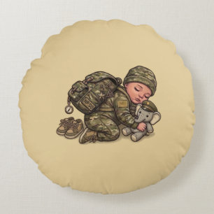 Militaire Nieuwe Rekruut Baby Ronde Kussen