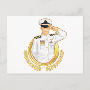 Militaire officier bij Salute Gesture Briefkaart