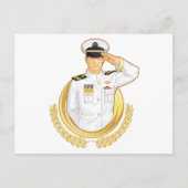 Militaire officier bij Salute Gesture Briefkaart (Voorkant)
