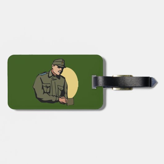 Militaire officier retro leger soldaat bagagelabel (Achterkant horizontaal)