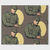 Militaire officier retro leger soldaat cadeaupapier (Vlak)