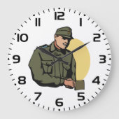 Militaire officier retro leger soldaat grote klok (Voorkant)