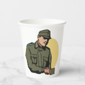 Militaire officier retro leger soldaat papieren bekers (Voorkant)