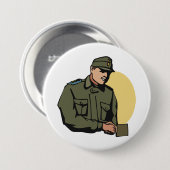 Militaire officier retro leger soldaat ronde button 7,6 cm (Voorkant /achterkant)