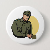 Militaire officier retro leger soldaat ronde button 7,6 cm (Voorkant)