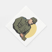 Militaire officier retro leger soldaat servet (Hoek)