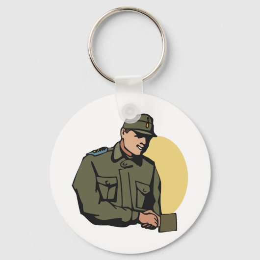 Militaire officier retro leger soldaat sleutelhanger (Voorkant)