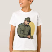 Militaire officier retro leger soldaat t-shirt (Voorkant)