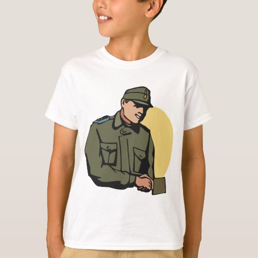 Militaire officier retro leger soldaat t-shirt (Voorkant)
