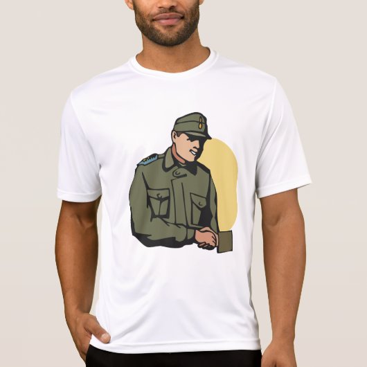 Militaire officier retro leger soldaat t-shirt (Voorkant)