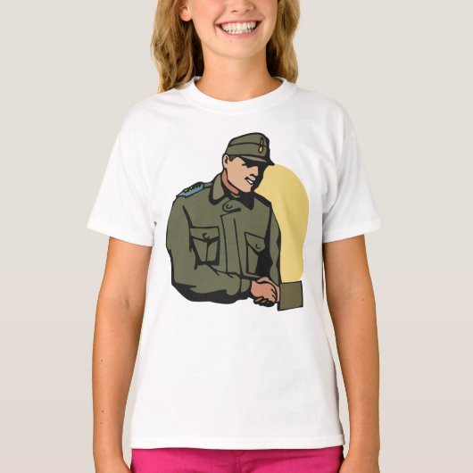 Militaire officier retro leger soldaat t-shirt (Voorkant)