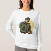 Militaire officier retro leger soldaat t-shirt (Voorkant)