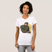 Militaire officier retro leger soldaat t-shirt (Voorkant volledig)