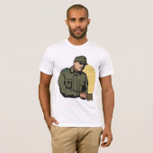 Militaire officier retro leger soldaat t-shirt (Voorkant volledig)