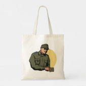Militaire officier retro leger soldaat tote bag (Achterkant)