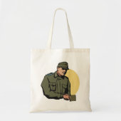 Militaire officier retro leger soldaat tote bag (Voorkant)