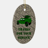 Militaire offroad truck slepen raketwerper keramisch ornament (Rechts)