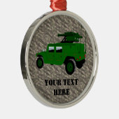 Militaire offroad truck slepen raketwerper metalen ornament (Rechts)