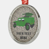 Militaire offroad truck slepen raketwerper metalen ornament (Links)