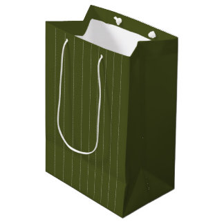 Militaire Olijf- en Witte Stripes Gift Bag Medium Cadeauzakje
