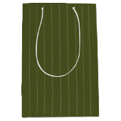 Militaire Olijf- en Witte Stripes Gift Bag Medium Cadeauzakje (Voorkant)