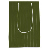 Militaire Olijf- en Witte Stripes Gift Bag Medium Cadeauzakje (Achterkant)